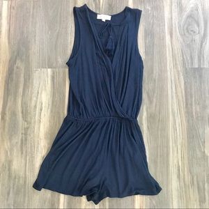 Navy Blue Tie Romper
